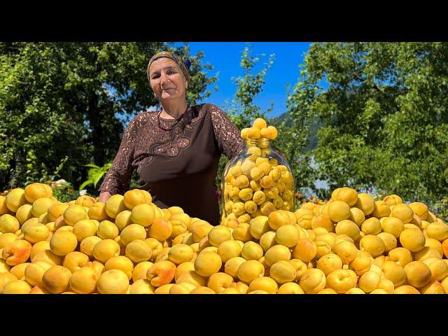 Summer Fragrance In a Glass Jar! Cooking Apricot Juice With Grandma