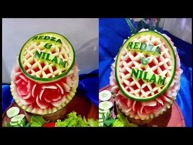 how to write your name on a watermelon , its EASY | watermelon carving | fruitcarving tutorial