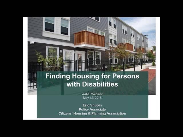 Finding Housing for Persons with Disabilities