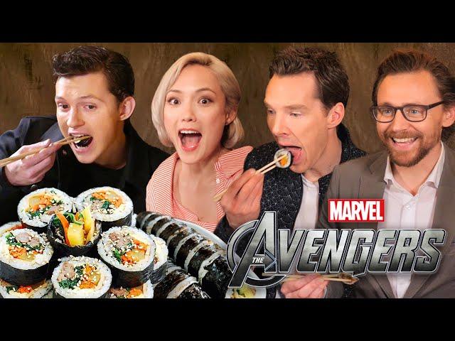 AVENGERS Actors React to Korean Food!!