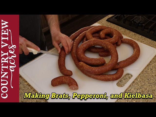 Making Brats, Pepperoni, and Kielbasa out of 40 Pounds of Ground Pork.