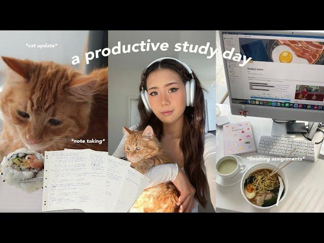 Study vlog  productive day in my life, 9am wakeup, finishing my assignment, d&m chit chat