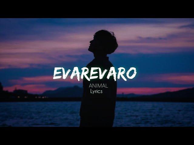 EVAREVARO || ANIMAL | LYRICAL AUDIO - RANBIR KAPOOR - RASHMIKA ( SKN LYRICALS)