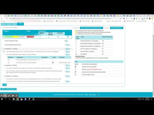 Student Grades in TeacherEase