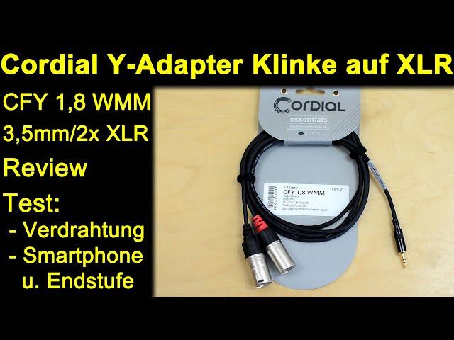 Cordial Y Adapter 3,5mm Stereo Klinke 2x XLR