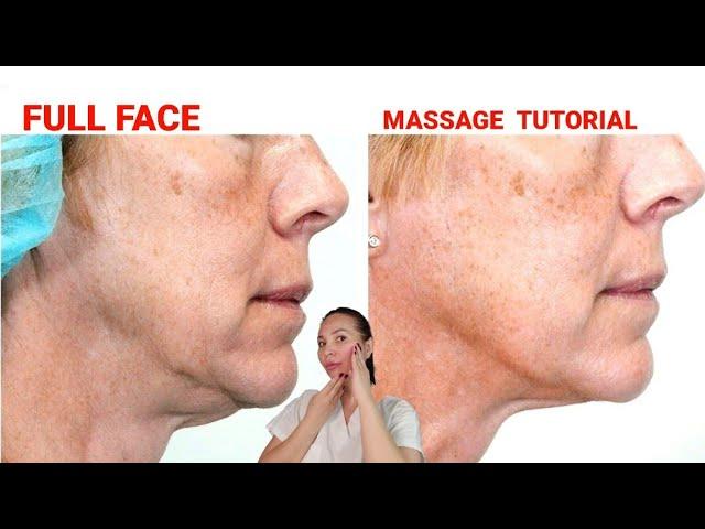 FULL FACE MASSAGE | Self massage tutorial | LIFTING MASSAGE with Lymphatic-Drainage effect