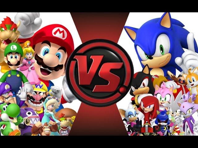 MARIO vs SONIC! TOTAL WAR!! Cartoon Fight Club Episode 18