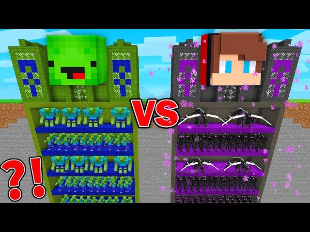 Mikey ZOMBIE vs JJ ENDERMAN Temple Underground Base in Minecraft ! - Maizen