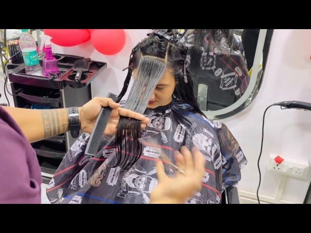 Layer haircut front and back full layer haircut tutorial step by step for beginners in Hindi