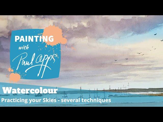 watercolour - Practicing your Skies with Several techniques