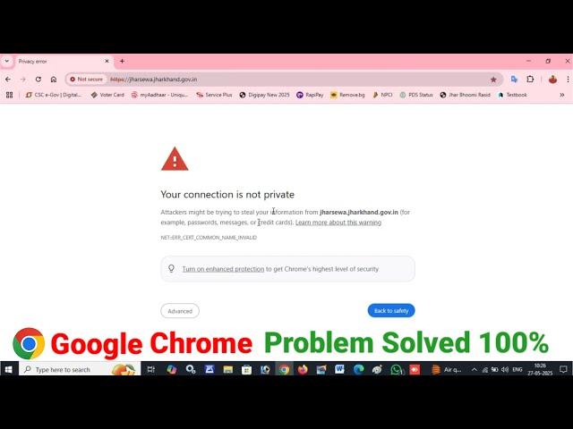 Your Connection is Not Private Problem Solved 2025 | How to Googal Chrome Connection Error Solved