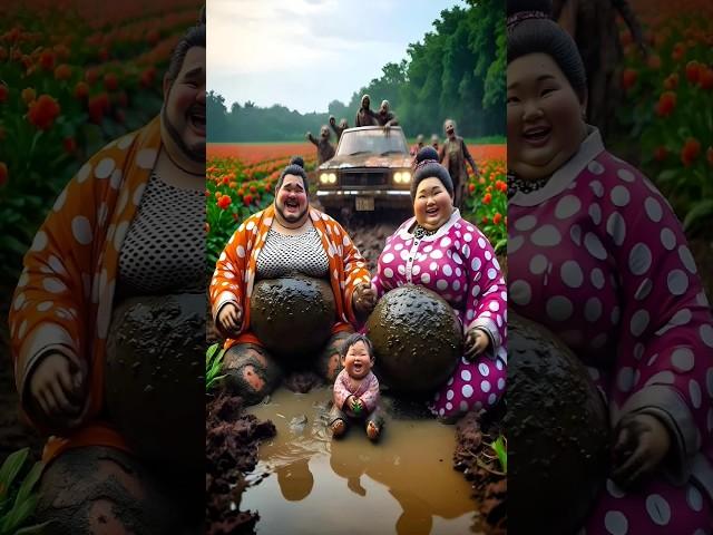 Evolution of cat :Sumo wrestler & woman sitting on dirty road with zombie car #cat#cute#love#shorts