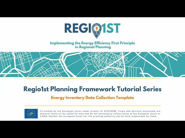 Regio1st Planning Framework tutorial series- Energy Inventory Data Collection Template