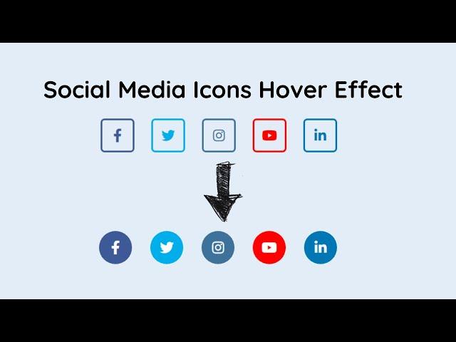 Social Media Icons Hover Effect Using Html & CSS | CSS Hover Animation