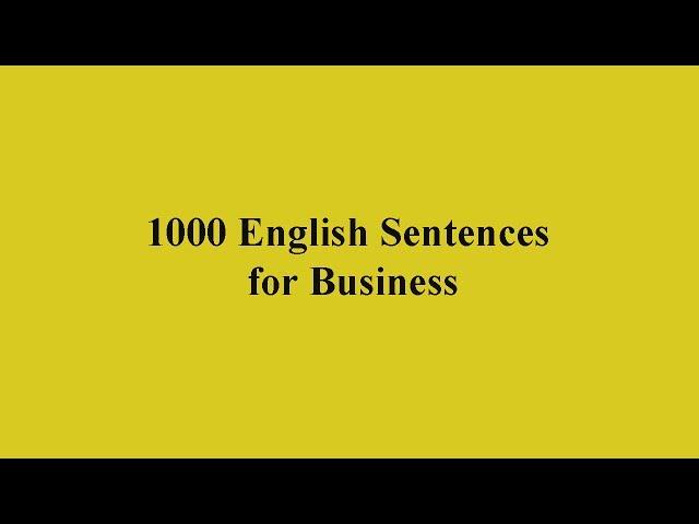 1000 English Sentences for Business