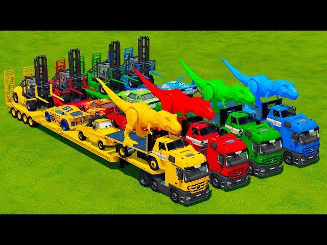 TRANSPORTING DINOSAURS, TRUCKS & SPORTS CARS WITH HAULER TRUCKS! Farming Simulator 22