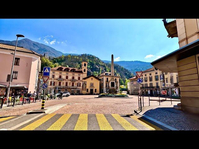 Driving in Swiss ,BELLINZONA, One of the most beautiful City in Switzerland -4K