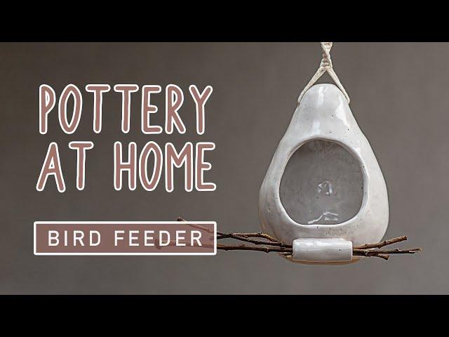 POTTERY AT HOME - Hand Building a Bird Feeder - Entire Pottery Process