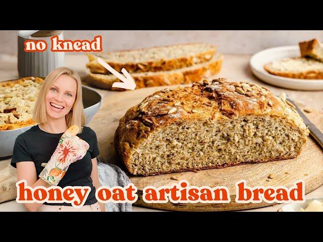 No Knead Honey Oat Artisan Bread