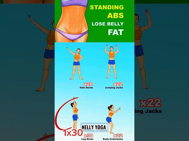 Lose Belly Fat - Easy Standing Abs Exercises #loseweightfast #losefatathome #nellyyoga