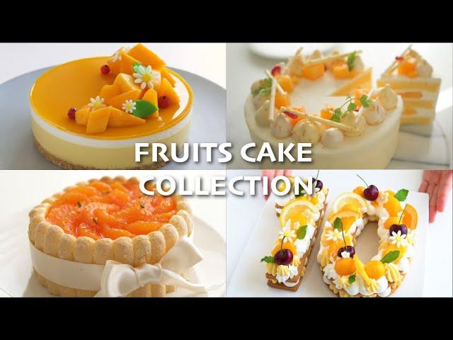 4 kinds of fruit cake mango rare cheese / mango shortcake / orange charlotte cake /cake decorating