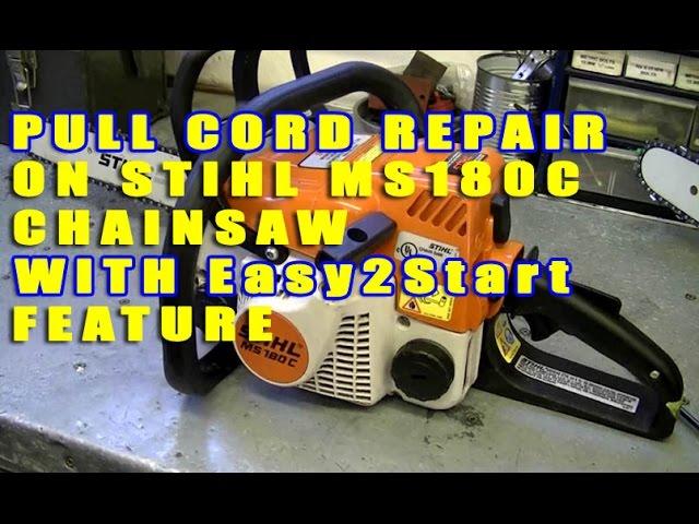 Stihl MS180c Chainsaw Pull Cord Repair With "Easy2Start" Feature