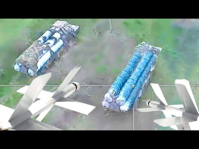 Attacks of two Lancet drones on the S-300 air defense systems of Ukraine