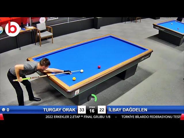 TURGAY ORAK vs İLBAY DAĞDELEN | 3 BANT BİLARDO 2.ETAP FİNAL GRUBU 1/8 | 3 cushion billiards | billar