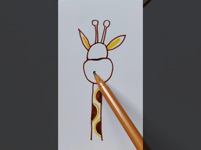 How to draw a Giraffe | Easy drawing | #harmonyarts #shorts #art #wildlifedrawing #shortsfeed