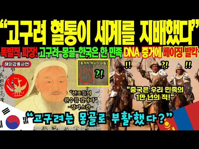 [해외감동사연] "몽골인 90%가 고구려 왕족 후손?" 징기스칸 직계 후손들의 충격적 유전자 감식 결과!  하버드 뒤집은 몽골 여대생, 중국 역사 조작 만천하에 폭로!