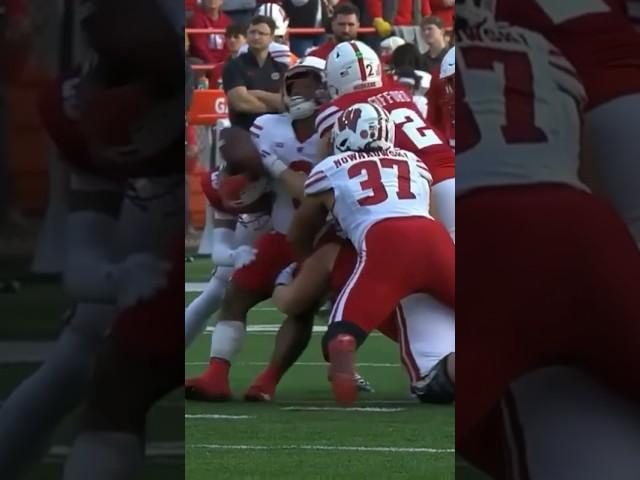 Isaac Gifford strip fumble Stefon Thompson recovery Nebraska Husker Football vs Wisconsin 11/24/24