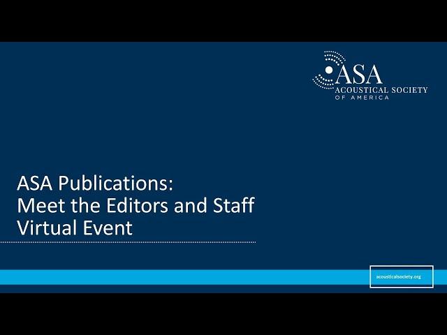 Meet the ASA Publications Editors and Staff