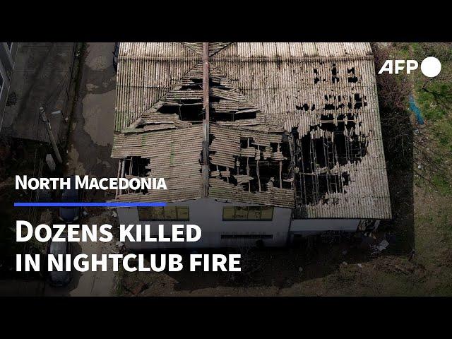 People wait outside hospital after hip-hop gig blaze kills 51 at North Macedonia nightclub | AFP