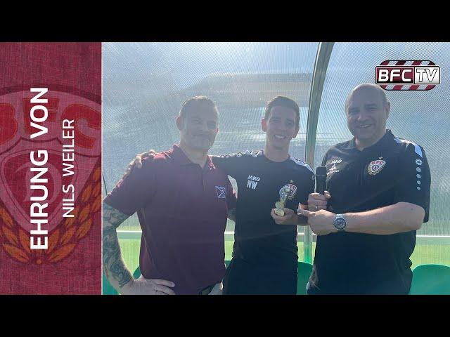 BFC-TV: Co-Trainer Nils Weiler - Ehrung vom Sonderzug für 50 Spiele auf der Trainerbank