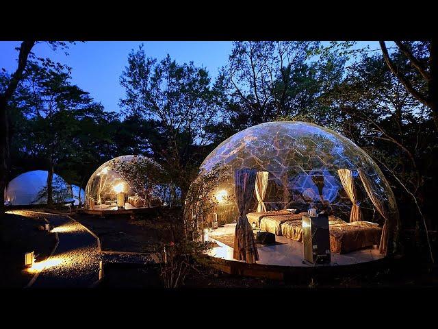 Staying in a 360° Transparent Dome Tent in Japan🫧 | Nasu Highland Park Towa Pure Cottages | ASMR