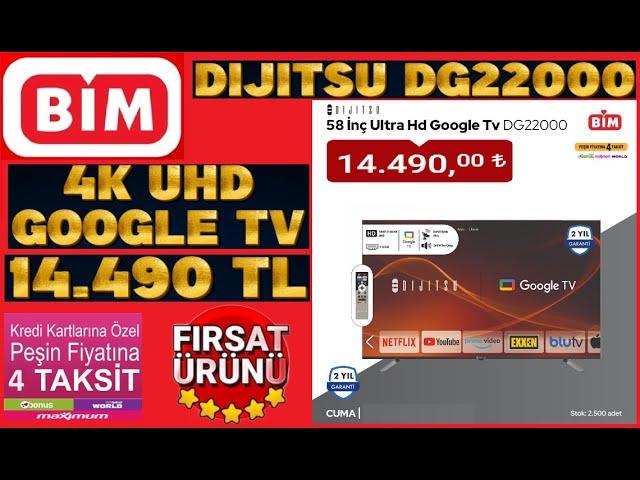 DİJİTSU 58DG22000 58 İNÇ ULTRA HD GOOGLE TV DG22000 İNCELEME YORUMLAR 10 OCAK BİM'DE 14.490 TL