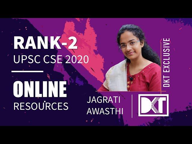 Rank 2 CSE 2020 | Jagrati Awasthi's  Online Resources  & Booklist For UPSC CSE Preparation