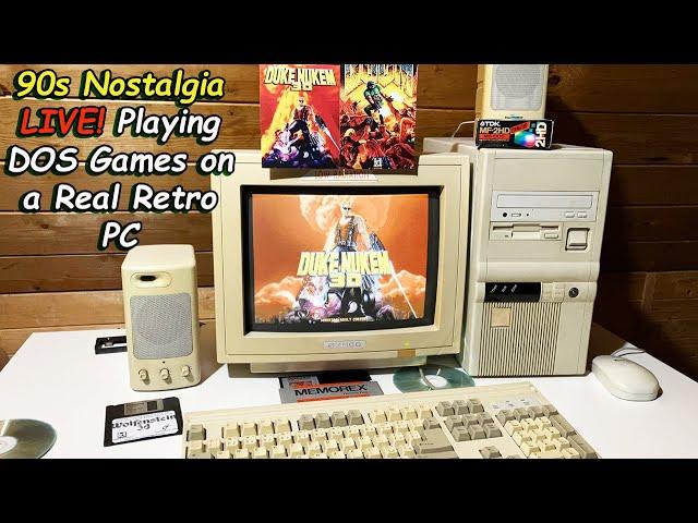 90s Nostalgia LIVE! Playing DOS Games on a Real Retro PC – Come Hang Out!