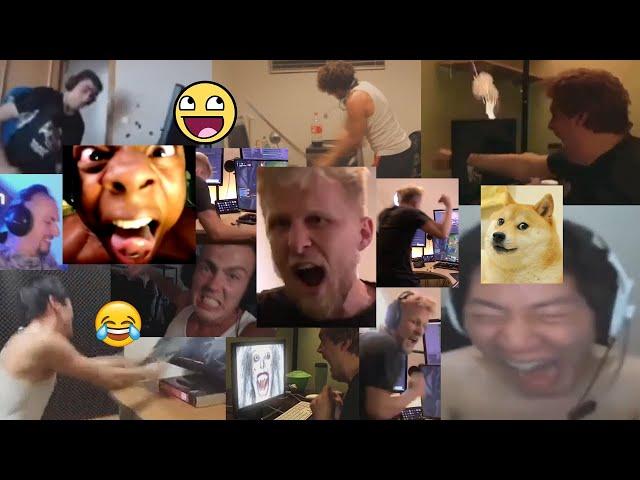 Noob Gamers Smashing Computers / Funny Rage Quit Meme Best Compilation / Angry Kid / Lol / CS:GO