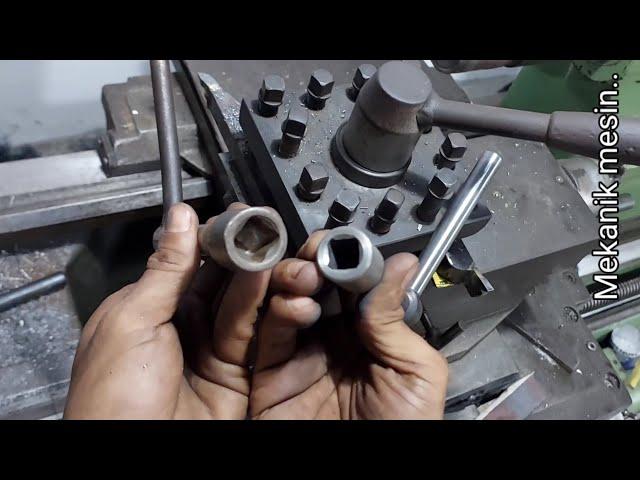 How to make hole square for key tool post bolt lathe