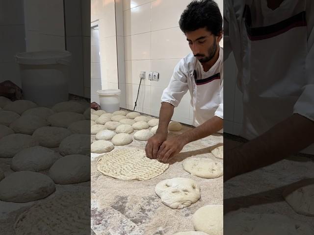 Barbari bread in iranian bakery