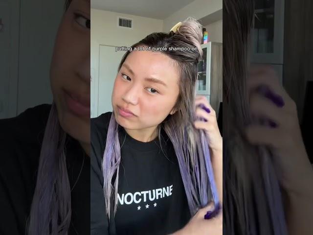 testing PURPLE shampoo on my hair 