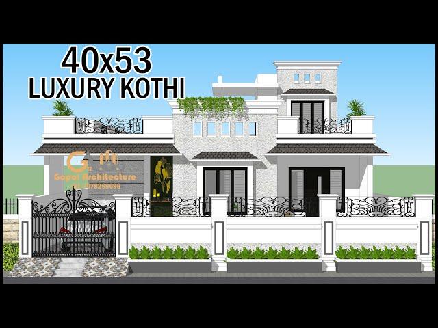 40x53 Luxury Villa Design, Kothi Ka Design, 3D House Design, Gopal Architecture