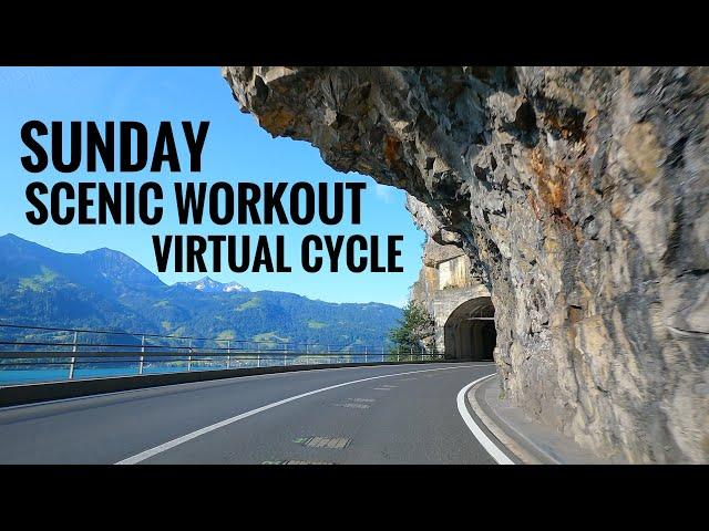 Sunday Scenic Cycling Workout in Switzerland | Virtual Cycle With Music | Virtual Bike Ride