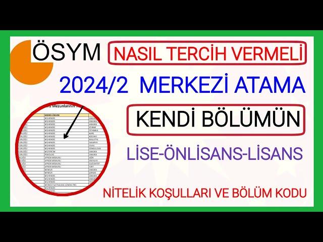 MERKEZİ ATAMA DOĞRU TERCİH SÜRECİ NASIL OLMALIBAŞVURU YAPARKEN NASIL BİR YOL İZLEMELİ 2024/2 TERCİH