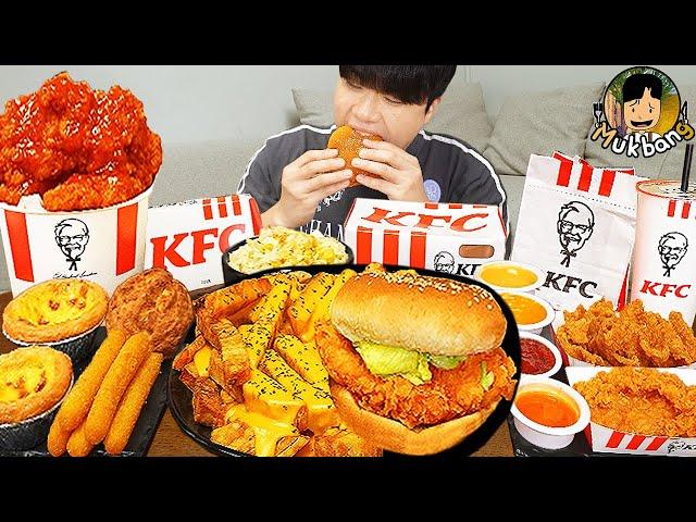 ASMR MUKBANG | KFC Crispy Fried Chicken, Cheese burger, cheese stick recipe ! eating