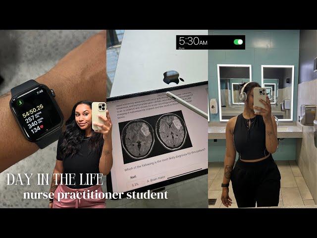 day in the life of a family nurse practitioner student- clinical days, gym, exam prep