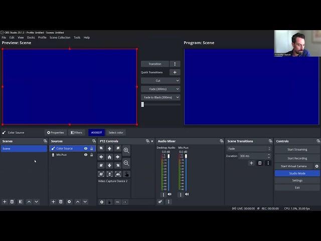 Using OBS to send  Program output to an external display like a TV or projector.