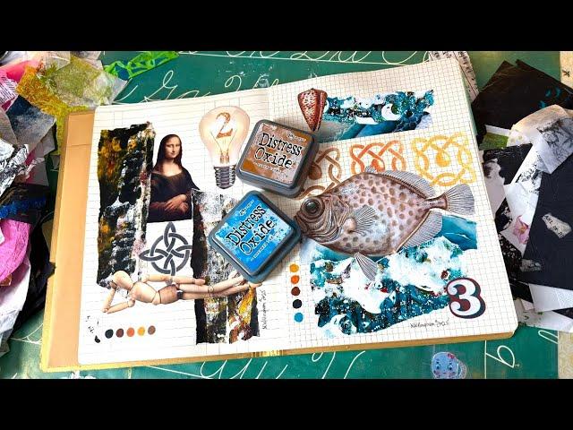 Art Journaling Gelliplate Papers and Stencil Flip