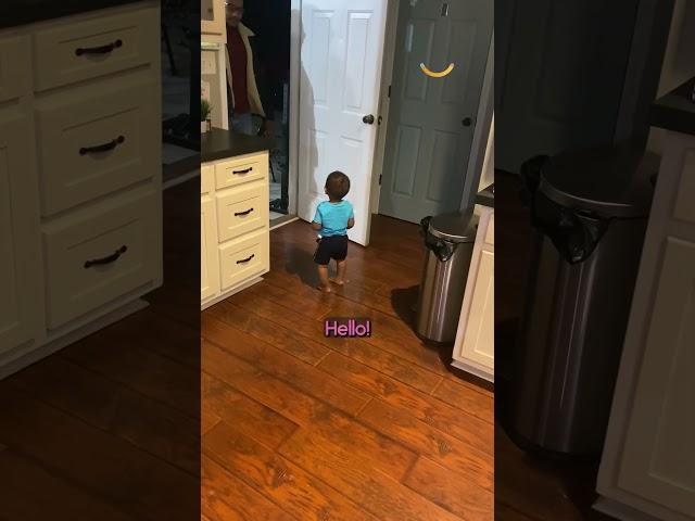 Toddler gives dad adorable daily greeting ️ #shorts